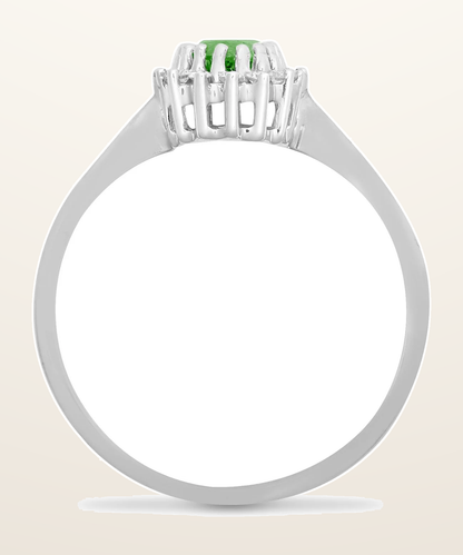 IT_ROLE:detail_crop | 9ct White Gold Natural Diamond 12pts & Emerald 52pts Ring