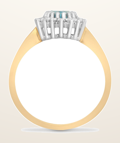 IT_ROLE:detail_crop | 9ct Yellow Gold Natural Diamond 23pts & Blue Topaz 90pts Ring