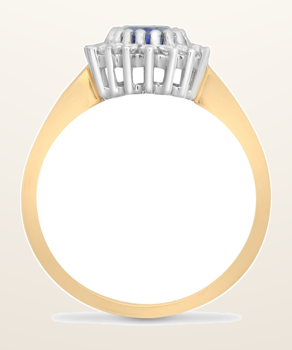 IT_ROLE:detail_crop | 9ct Yellow Gold Natural Diamond 23pts & Sapphire 1.10ct Ring