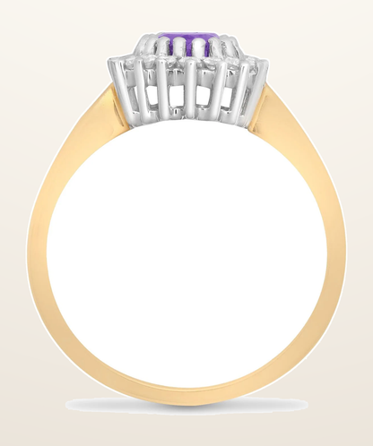 IT_ROLE:detail_crop | 9ct Yellow Gold Natural Diamond 23pts & Amethyst 70pts Ring