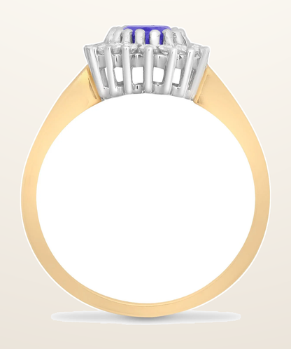 IT_ROLE:detail_crop | 9ct Yellow Gold Natural Diamond 23pts & Tanzanite 73pts Ring