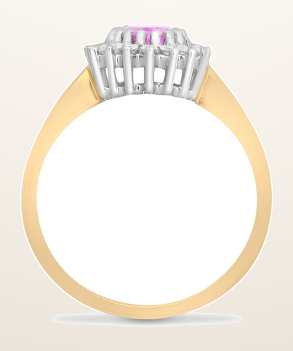 IT_ROLE:detail_crop | 9ct Yellow Gold Natural Diamond 23pts & Pink Sapphire 1.06ct Ring