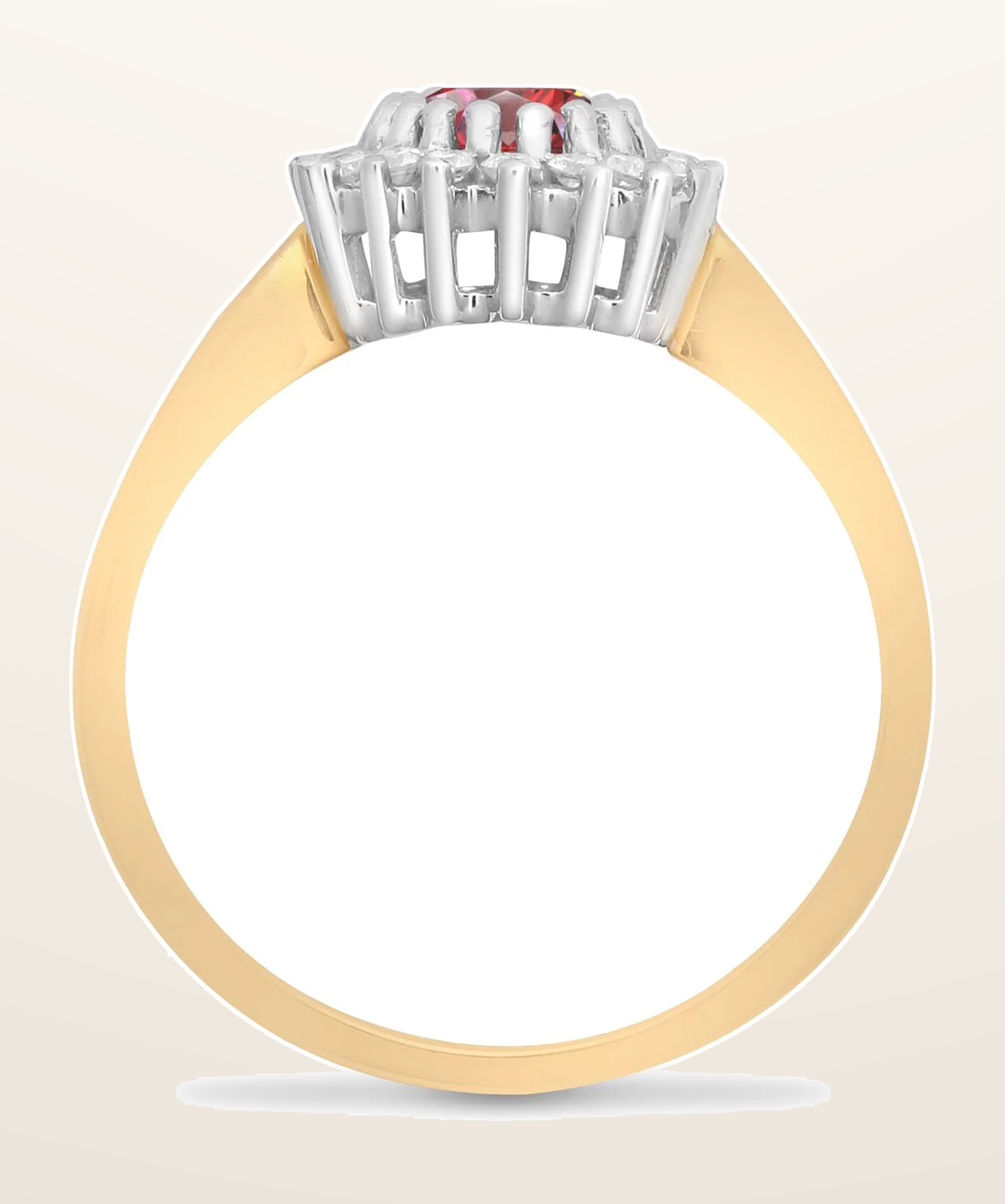 IT_ROLE:detail_crop | 9ct Yellow Gold Natural Diamond 23pts & Ruby 1.10ct Ring
