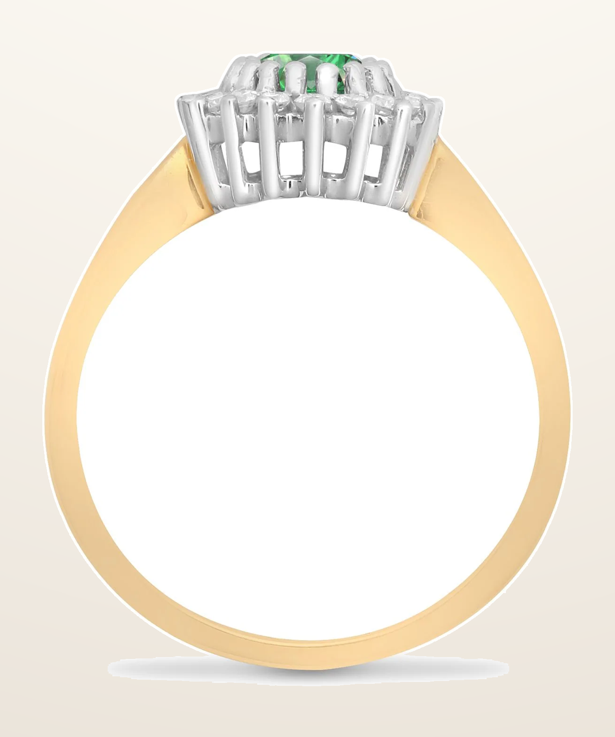 IT_ROLE:detail_crop | 9ct Yellow Gold Natural Diamond 23pts & Emerald 78pts Ring