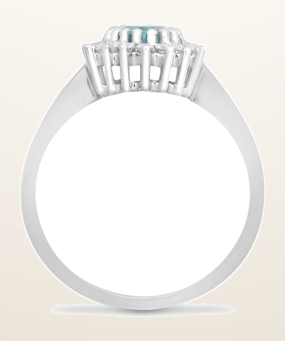IT_ROLE:detail_crop | 9ct White Gold Natural Diamond 23pts & Blue Topaz 90pts Ring