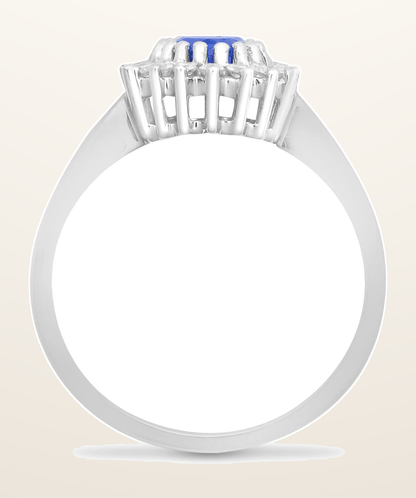 IT_ROLE:detail_crop | 9ct White Gold Natural Diamond 23pts & Sapphire 1.10ct Ring