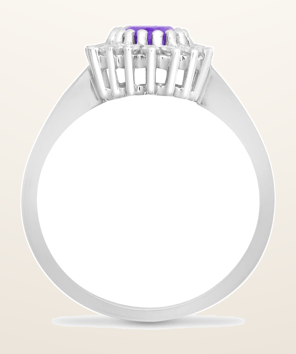 IT_ROLE:detail_crop | 9ct White Gold Natural Diamond 23pts & Amethyst 70pts Ring