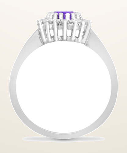 IT_ROLE:detail_crop | 9ct White Gold Natural Diamond 23pts & Amethyst 70pts Ring