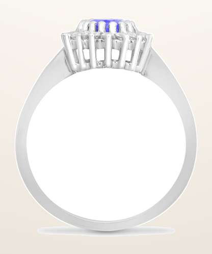 IT_ROLE:detail_crop | 9ct White Gold Natural Diamond 23pts & Tanzanite 73pts Ring
