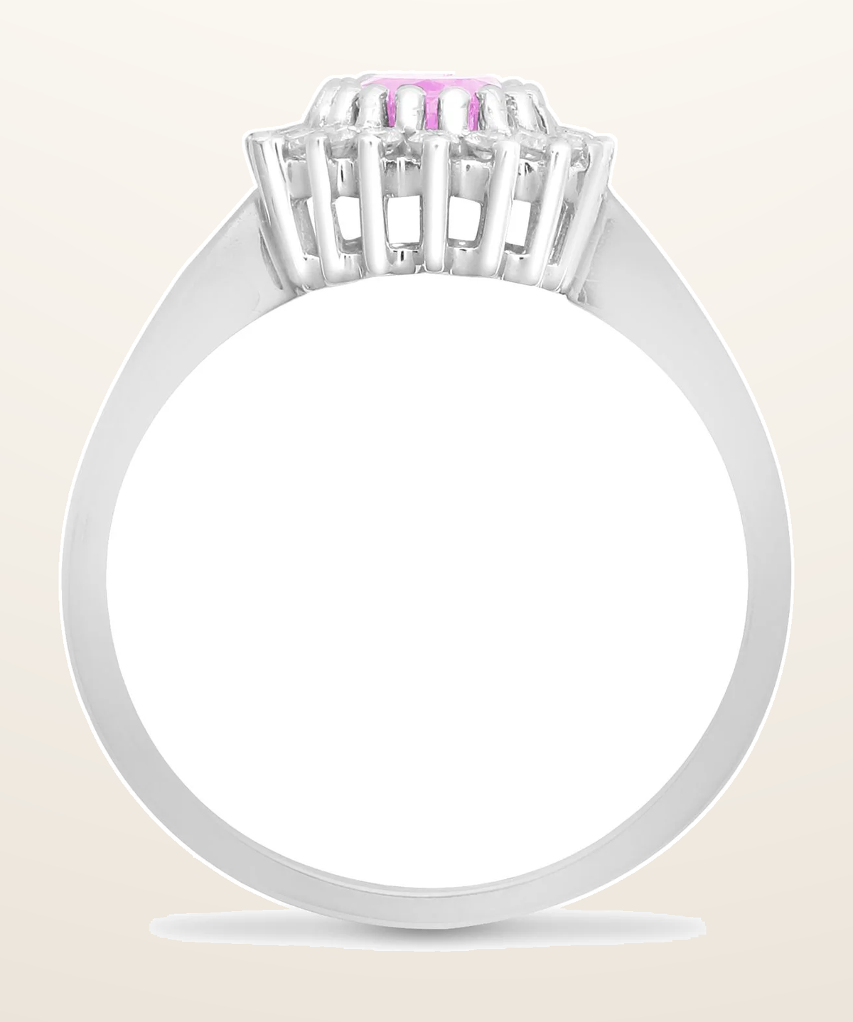 IT_ROLE:detail_crop | 9ct White Gold Natural Diamond 23pts & Pink Sapphire 1.06ct Ring
