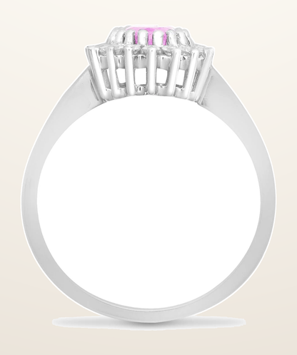 IT_ROLE:detail_crop | 9ct White Gold Natural Diamond 23pts & Pink Sapphire 1.06ct Ring