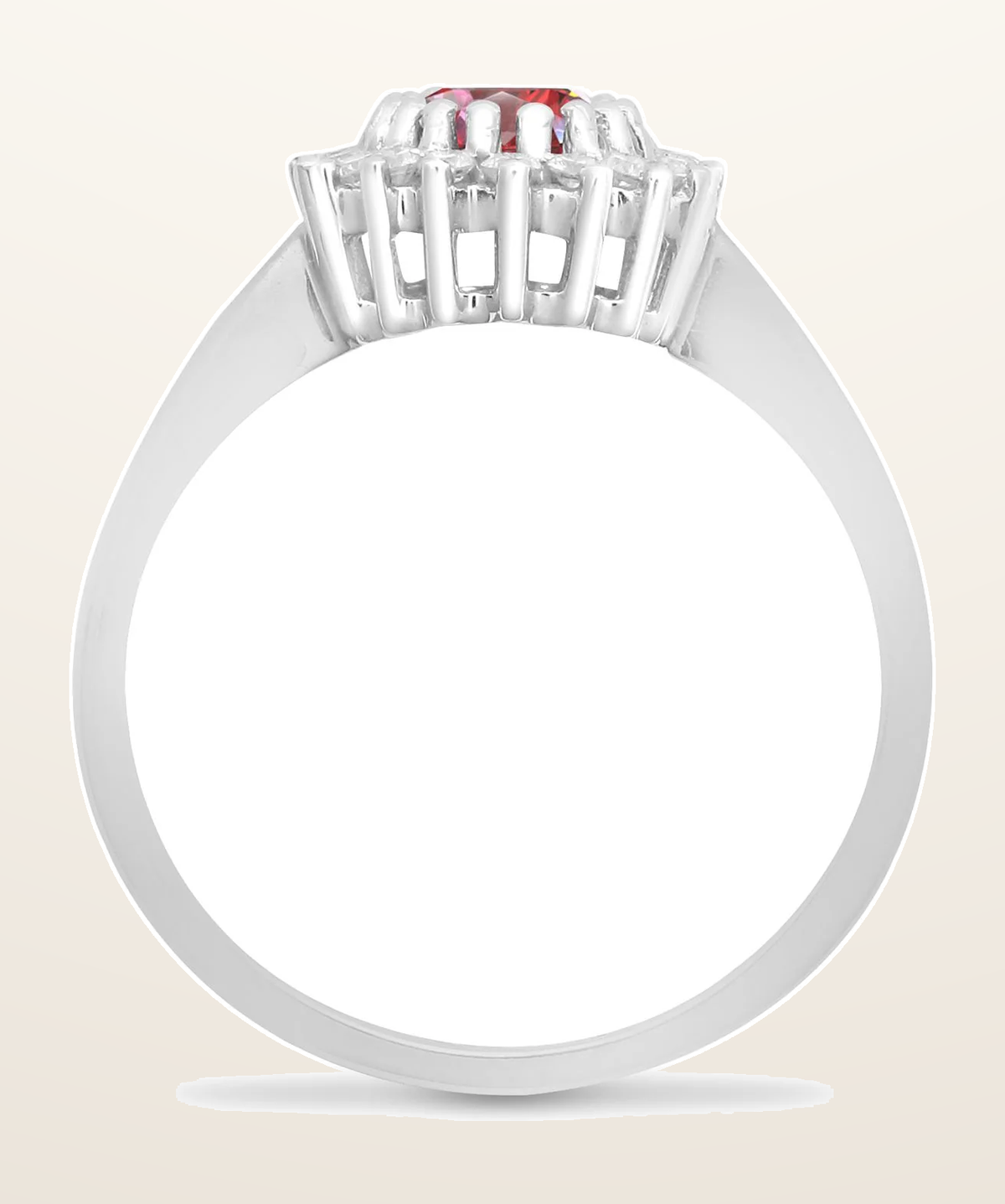 IT_ROLE:detail_crop | 9ct White Gold Natural Diamond 23pts & Ruby 1.10ct Ring