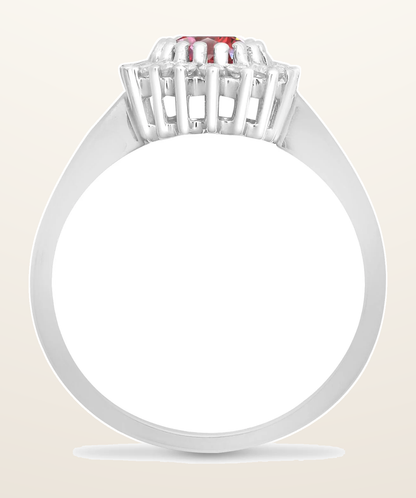 IT_ROLE:detail_crop | 9ct White Gold Natural Diamond 23pts & Ruby 1.10ct Ring