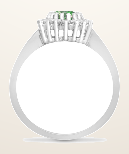 IT_ROLE:detail_crop | 9ct White Gold Natural Diamond 23pts & Emerald 78pts Ring