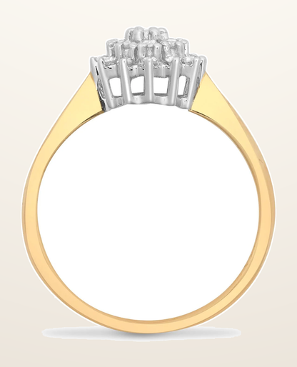 IT_ROLE:detail_crop | 9ct Yellow Gold Natural Diamond Cluster Ring