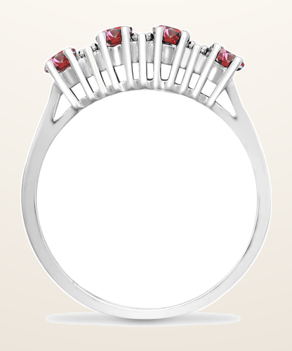 IT_ROLE:detail_crop | 9ct White Gold Natural Diamond 12pts & Ruby 92pts Ring