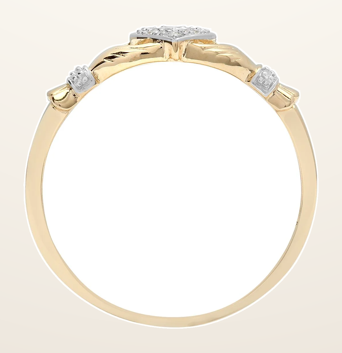 IT_ROLE:detail_crop | 9ct Yellow Gold Natural Diamond Claddagh Ring