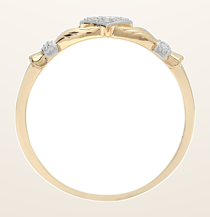 IT_ROLE:detail_crop | 9ct Yellow Gold Natural Diamond Claddagh Ring