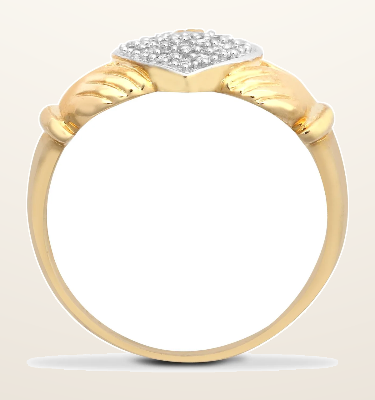 IT_ROLE:detail_crop | 9ct Yellow Gold Natural Diamond Claddagh Ring