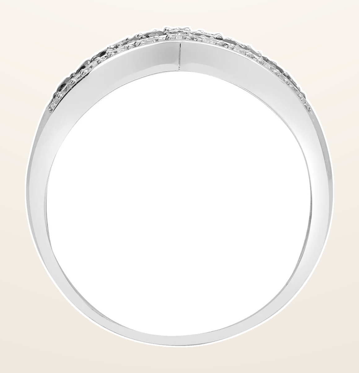IT_ROLE:detail_crop | 9ct White Gold Natural Diamond And Black Natural Diamond Ring