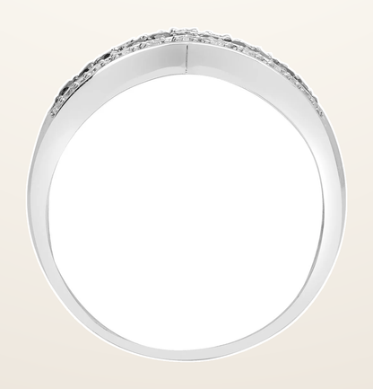 IT_ROLE:detail_crop | 9ct White Gold Natural Diamond And Black Natural Diamond Ring