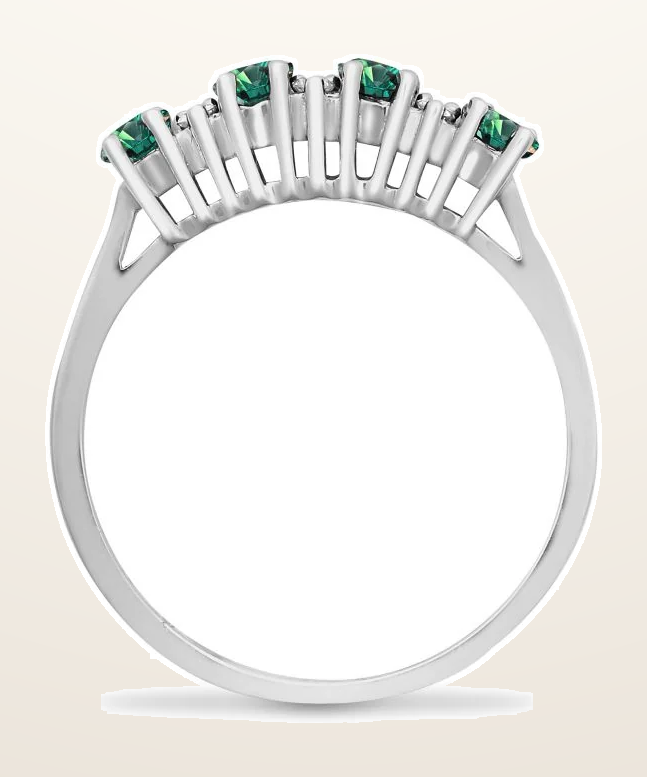 IT_ROLE:detail_crop | 9ct Yellow Gold Natural Diamond 12pts & Emerald 80pts Ring