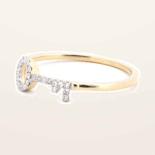 IT_ROLE:detail_crop | 9ct Yellow 0.07ct Natural Diamond Key Ring
