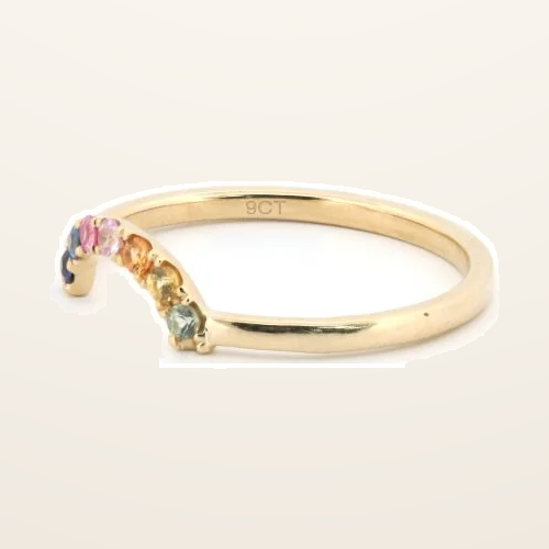 IT_ROLE:detail_crop | 9ct Yellow 0.15ct Rainbow Saph Ring