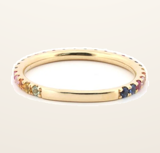 IT_ROLE:detail_crop | 9ct Yellow 0.68ct Rainbow Saph 3/4 ET Ring