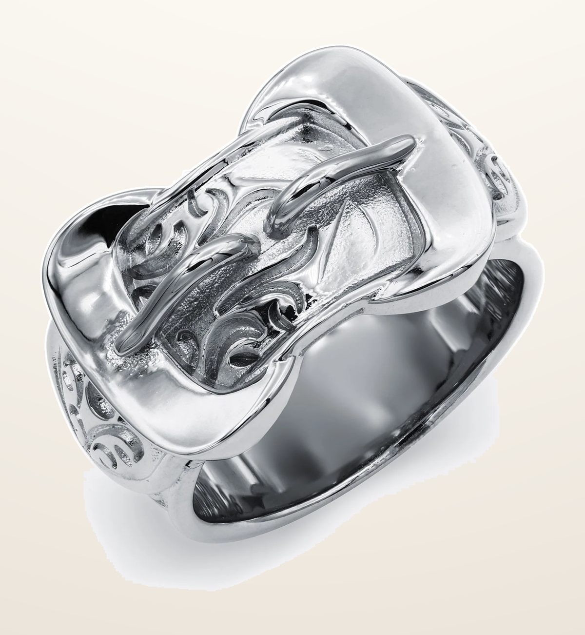 IT_ROLE:detail_crop | 925 Silver Double Buckle Ring