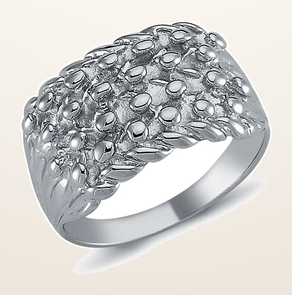 IT_ROLE:detail_crop | 925 Silver Four Row keeper Ring