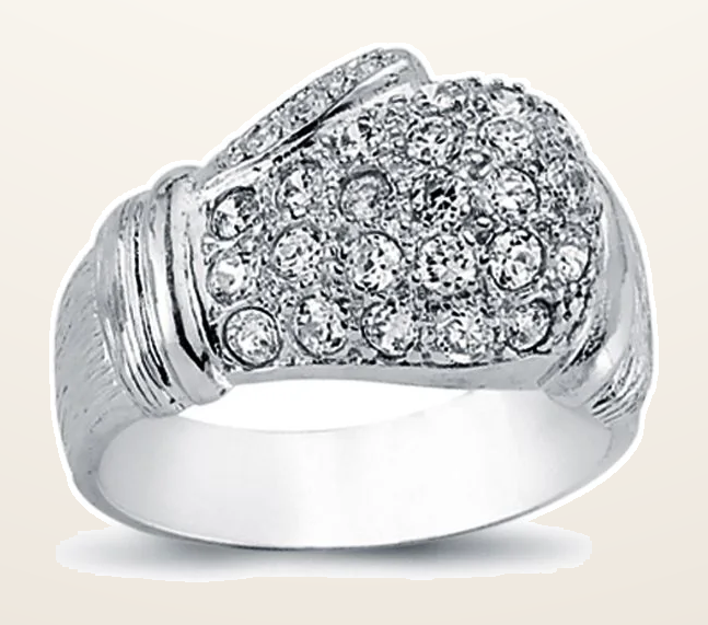 IT_ROLE:detail_crop | 925 SilverCZ Set Boxing Glove Ring