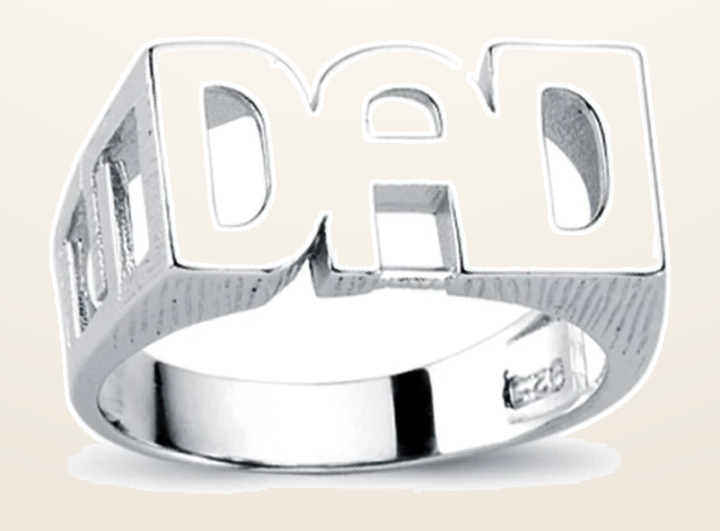 IT_ROLE:detail_crop | 925 Silver Dad Ring Curb Shoulders