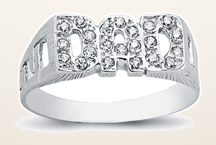 IT_ROLE:detail_crop | 925 Silver Cubic Zirconia Set Dad Ring Curb Shoulders