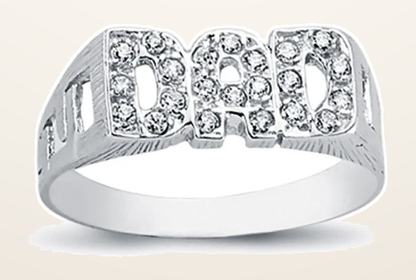 IT_ROLE:detail_crop | 925 Silver Cubic Zirconia Set Dad Ring Curb Shoulders