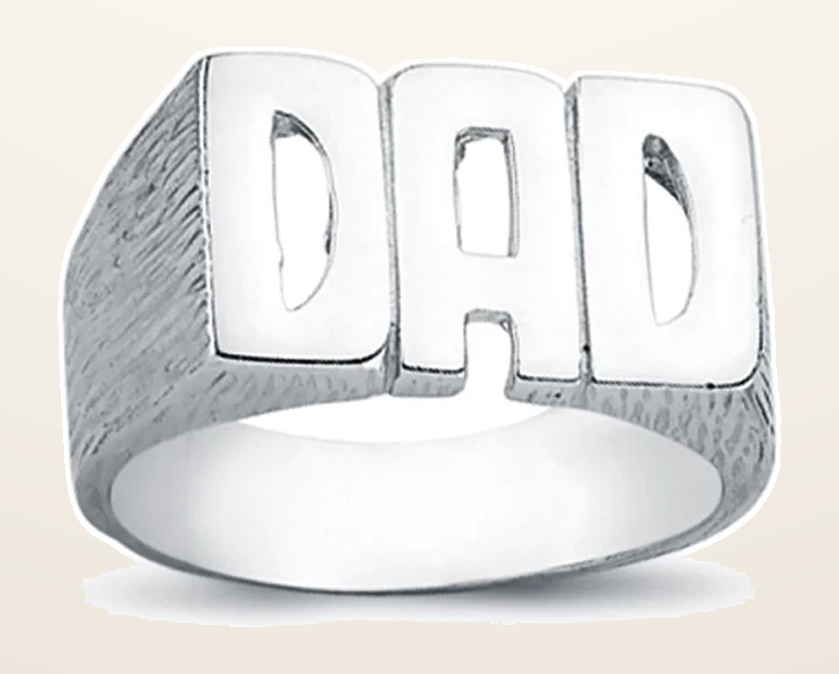 IT_ROLE:detail_crop | 925 Silver Dad Ring Barked Shoulders