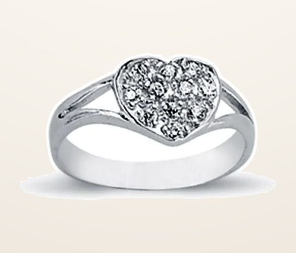 IT_ROLE:detail_crop | 925 Silver Cubic Zirconia Set heart Signet Ring