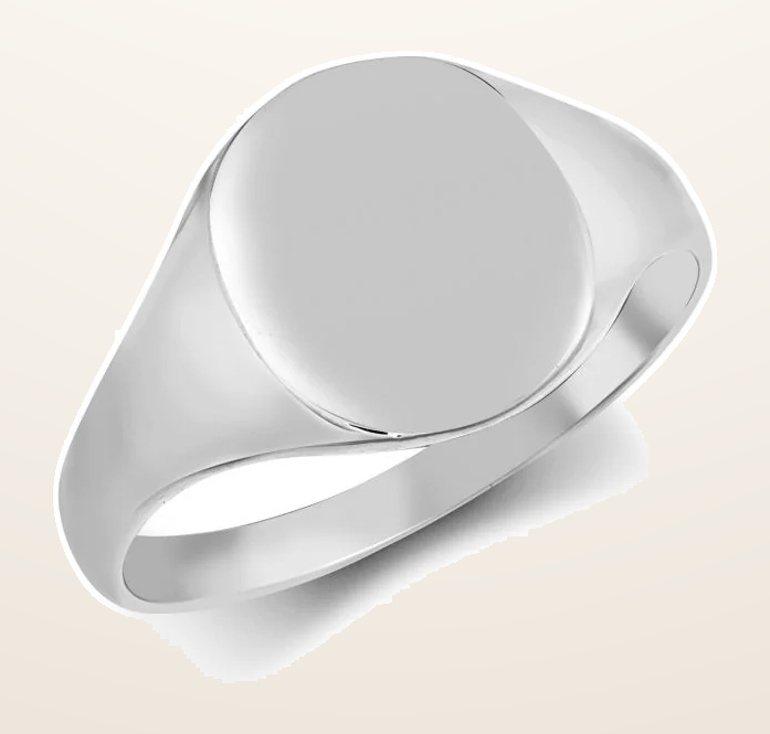 IT_ROLE:detail_crop | 925 Silver Oval Polished Female/ Child Signet Ring