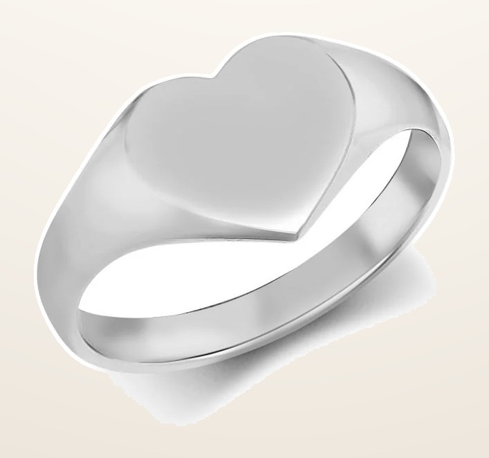 IT_ROLE:detail_crop | 925 Silver Heart Shape Signet Ring