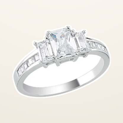 IT_ROLE:detail_crop | 925 Silver Cubic Zirconia Trilogy Bageutte Ring
