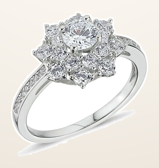 IT_ROLE:detail_crop | 925 Silver Cubic Zirconia Cluster Ring