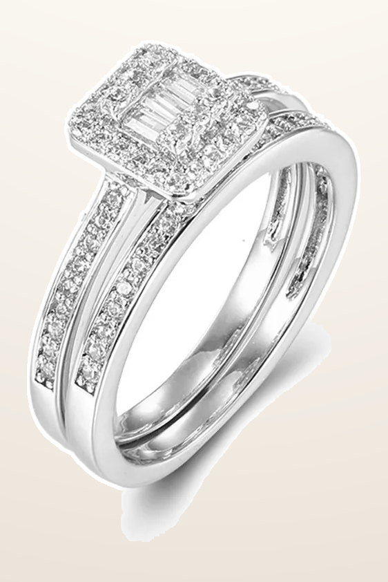 IT_ROLE:detail_crop | 925 Silver Pear Emerald Cut and Half ET Set Rings