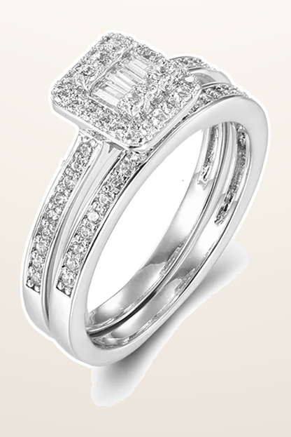 IT_ROLE:detail_crop | 925 Silver Pear Emerald Cut and Half ET Set Rings