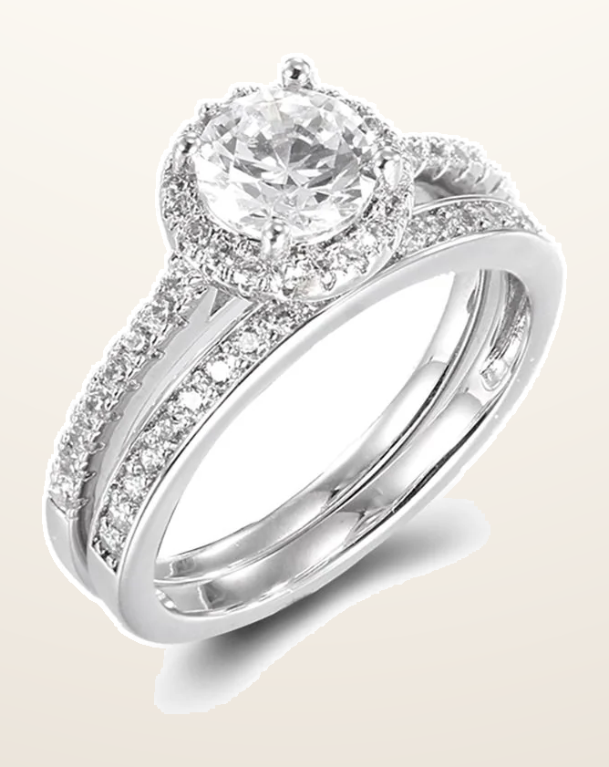 IT_ROLE:detail_crop | 925 Silver Cubic Zirconia RBC and Half ET Set Rings