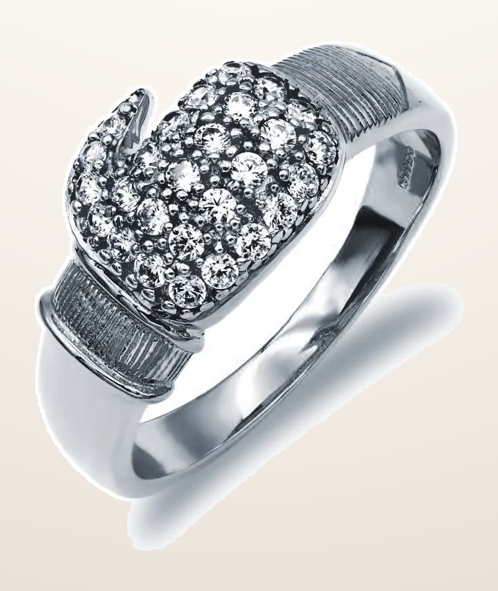 IT_ROLE:detail_crop | 925 Silver Cubic Zirconia Set Boxing Glove Ring