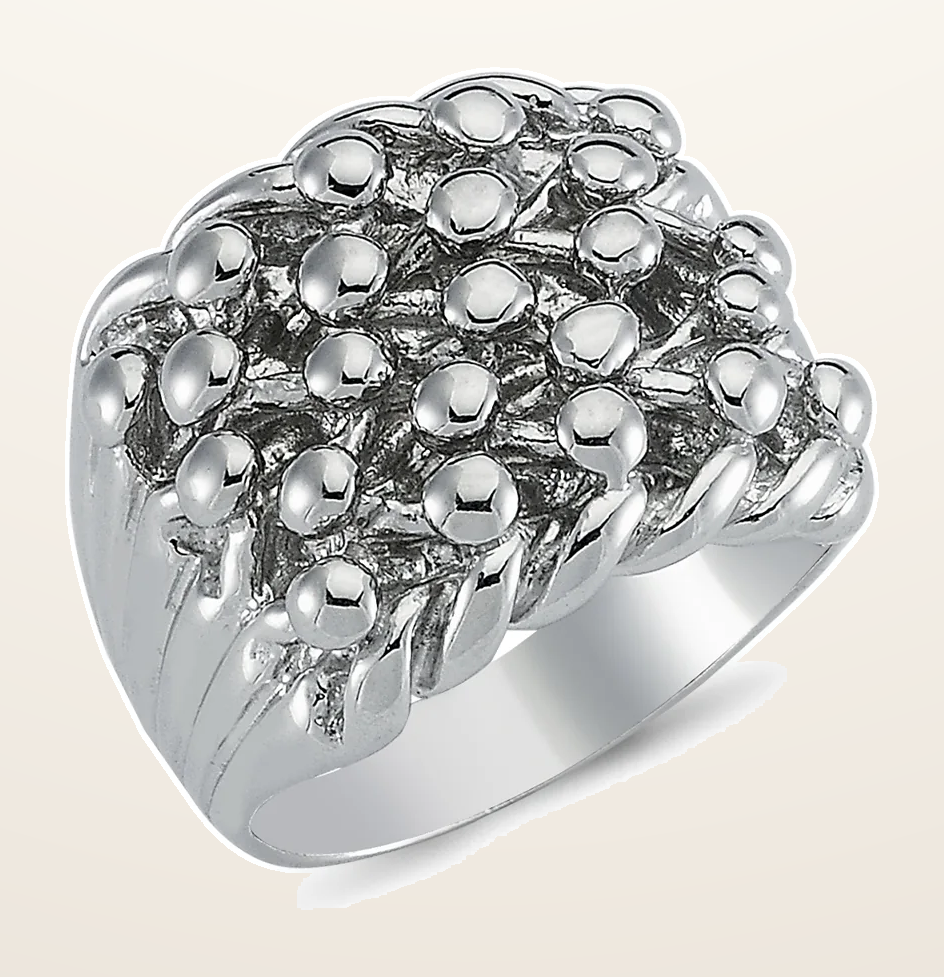 IT_ROLE:detail_crop | 925 Silver Five Row Keeper Ring