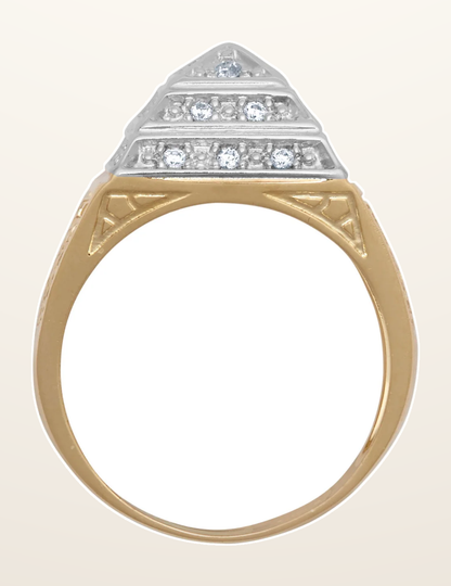 IT_ROLE:detail_crop | 9ct Yellow Gold Child's Cubic Zirconia Set Pyramid Ring