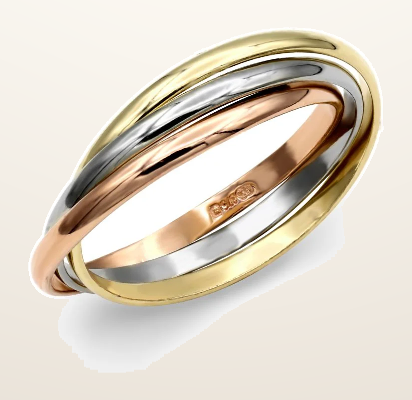 IT_ROLE:detail_crop | 9ct 3 Colour Gold Russian Wedding Ring