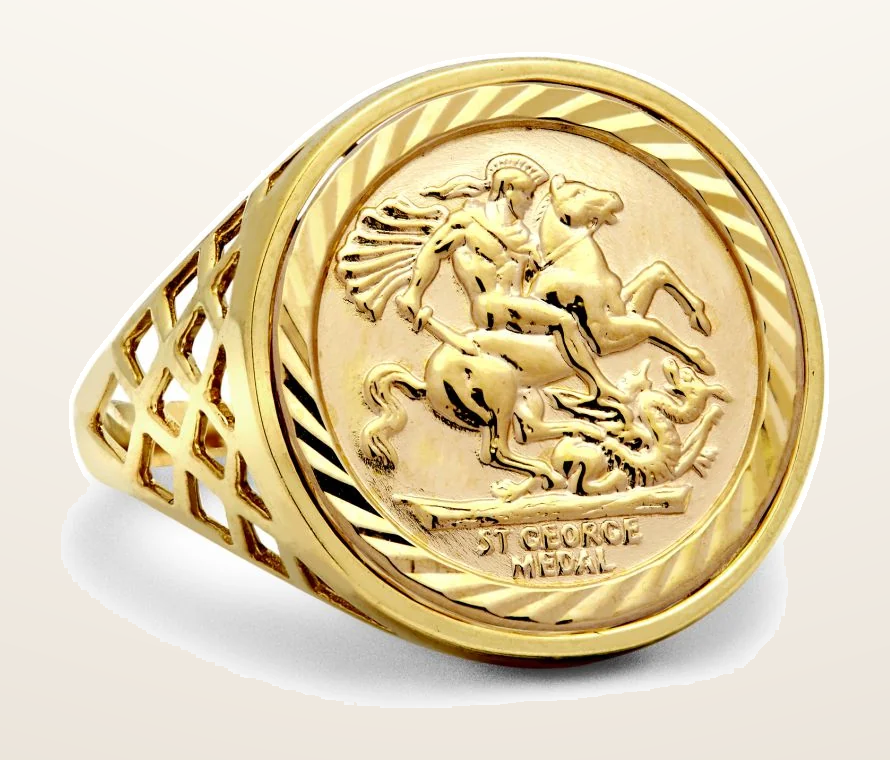 IT_ROLE:detail_crop | 9ct Yellow Gold 10Th St George Ring