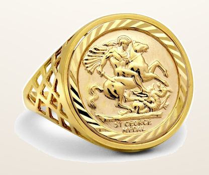 IT_ROLE:detail_crop | 9ct Yellow Gold Half St George Ring